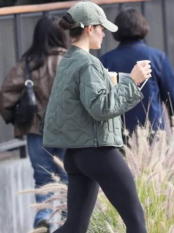Lucy Hale 2025 Green Quilted Jacket