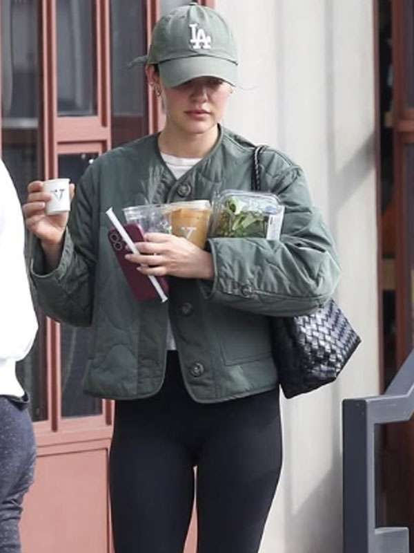 LA Lucy Hale Green Quilted Jacket