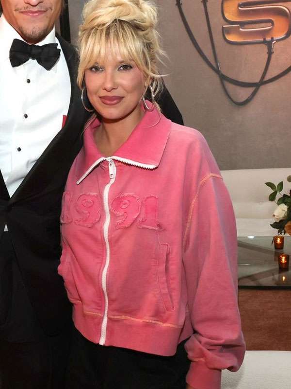 Buy Millie Bobby Brown Afterparty The Electric State 2025 Pink Jacket