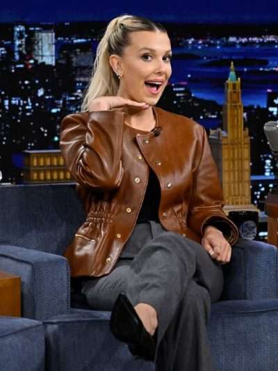 Shop Millie Bobby Brown Leather Jacket