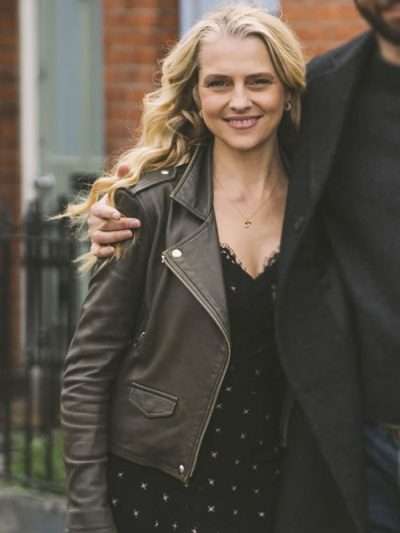 Shop Teresa Palmer Mix Tape Black Leather Jacket