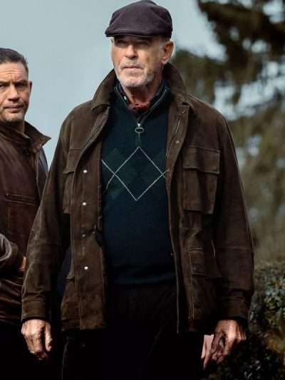 Shop Conrad Harrigan MobLand Brown Suede Leather Jacket
