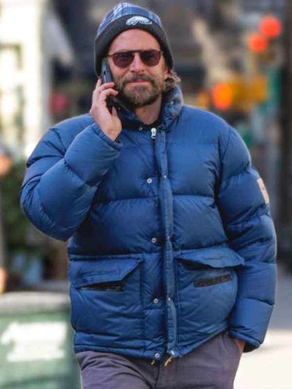 Buy NYC 2025 Bradley Cooper Blue Puffer Jacket
