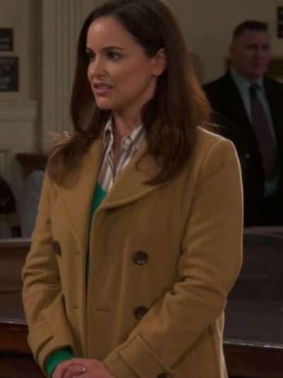 Buy Night Court S02 Melissa Fumero Brown Wool Peacoat