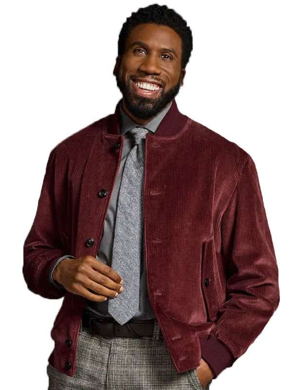 Shop Night Court S03 Wyatt Maroon Bomber Jacket