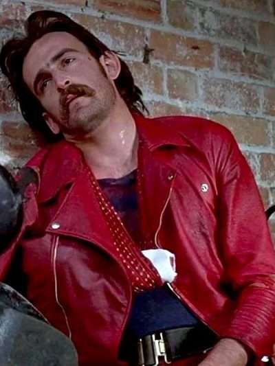 Movie Mad Max 1979 Paul Johnstone Red Biker Jacket