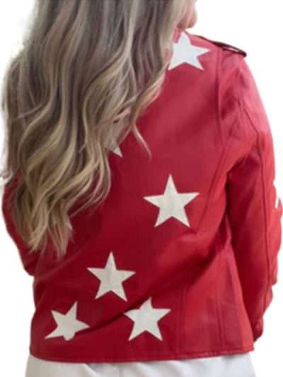 Buy Polly Brindle Battle Camp Red Leather Jacketat