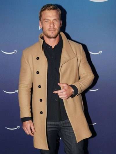 Shop Alan Ritchson Brown Wool Coat