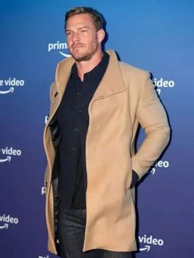 Buy Prime Video Club Alan Ritchson Brown Wool Coat