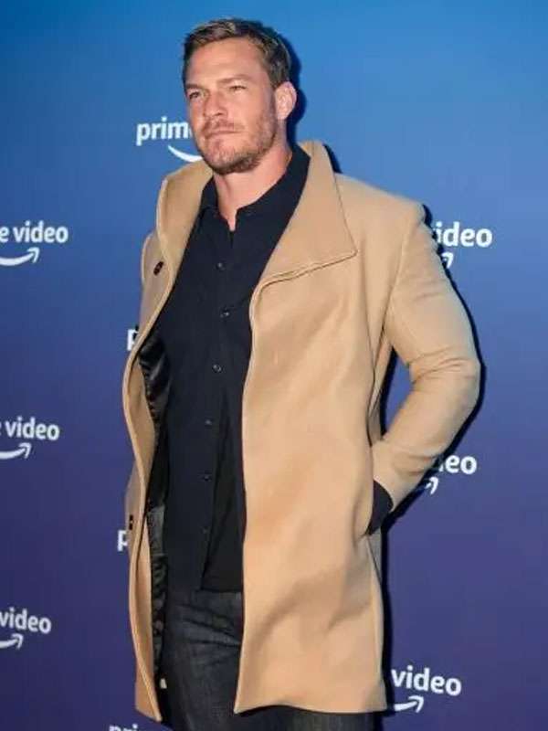 Buy Prime Video Club Alan Ritchson Brown Wool Coat