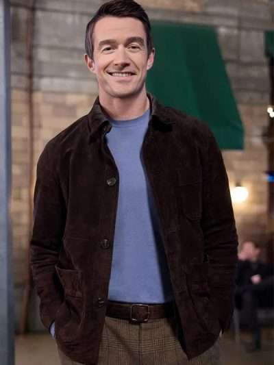 An Unexpected Valentine Robert Buckley Brown Suede Leather Jacket