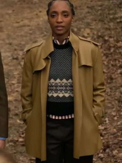 Iantha Richardson Will Trent S03 Brown Leather Coat