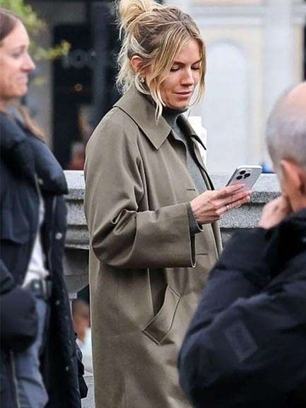 NYC Sienna Miller Green Coat
