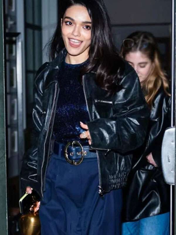 Rachel Zegler Snow White 2025 Black Leather Jacket