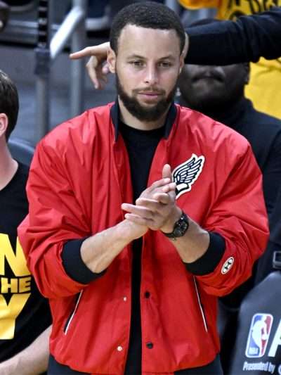 NBA Steph Curry Red Varsity Jacket