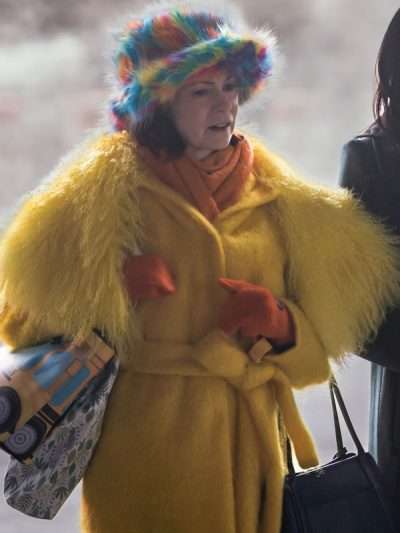 TV Series Elsbeth 2025 Carrie Preston Yellow Fur Coat