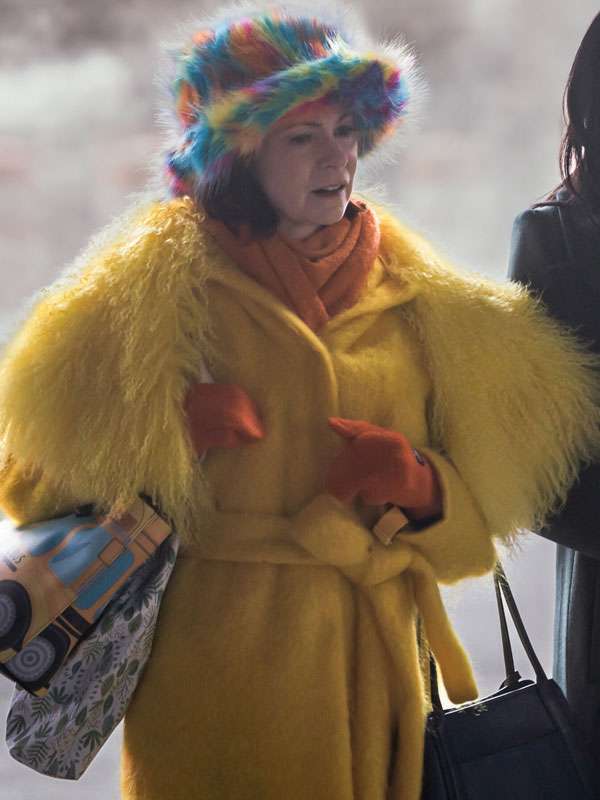 TV Series Elsbeth 2025 Carrie Preston Yellow Fur Coat