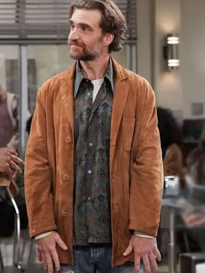 Shop Night Court S03 George Basil Brown Suede Leather Coat