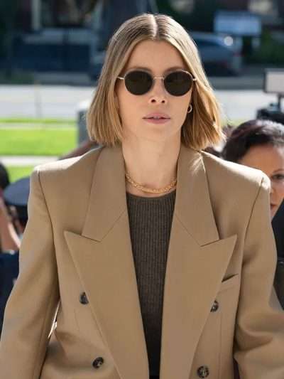 Shop Jessica Biel The Better Sister Brown Coat