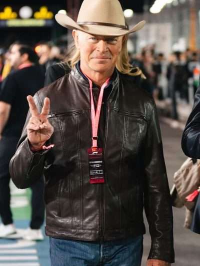 Shop Neal McDonough The Last Rodeo 2025 Brown Leather Jacket
