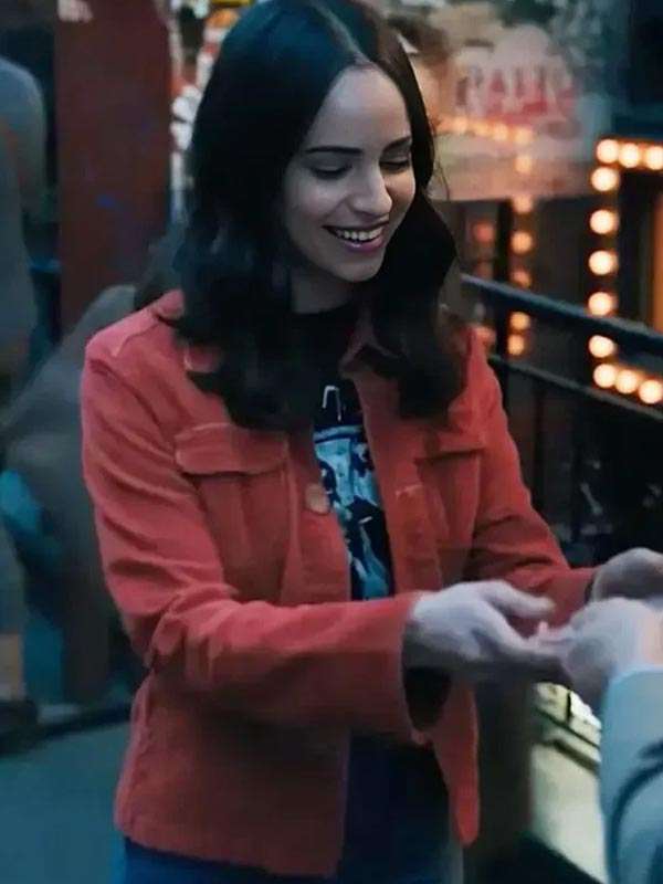 The Life List 2025 Sofia Carson Red Corduroy Jacket
