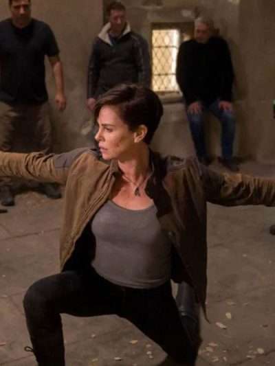Shop Charlize Theron The Old Guard Brown Cotton Jacket