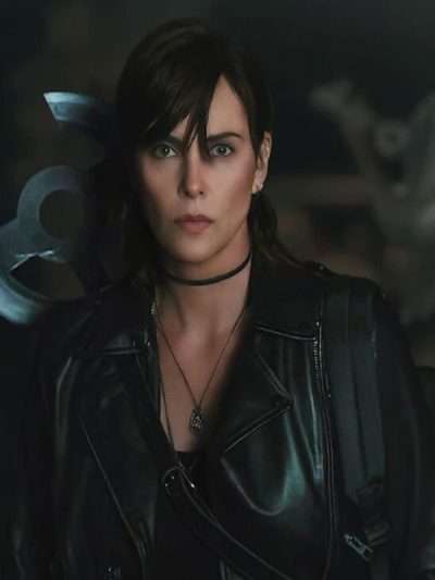 Buy Charlize Theron The Old Guard 2 Black Leather Jacket