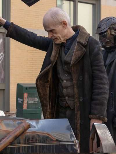 Shop The Walking Dead Dead City 2025 The Croat Shearling Black Leather Coat