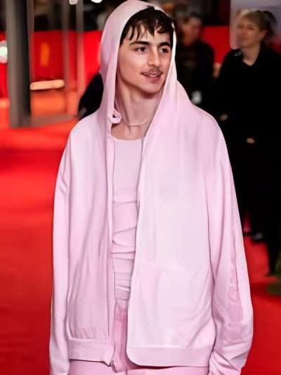 2025 Berlin Film Festival Timothee Chalamet Pink Hoodie