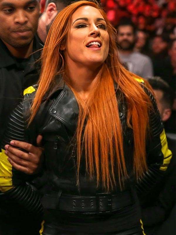 WWE Becky Lynch Black Moto Leather Jacket