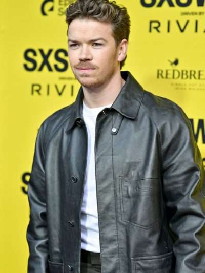 Will Poulter Death of a Unicorn 2025 Black Leather Coat