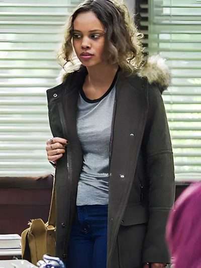 BUy 13 Reasons Why Jessica Davis Green Hooded Fur Coat