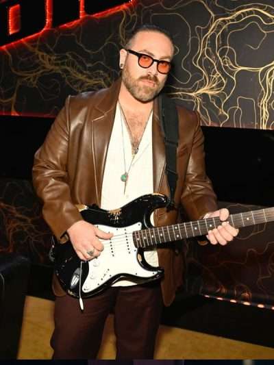 Adam David The Voice S27 Winner Brown Leather Blazer