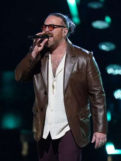 Shop Adam David The Voice S27 Leather Blazer