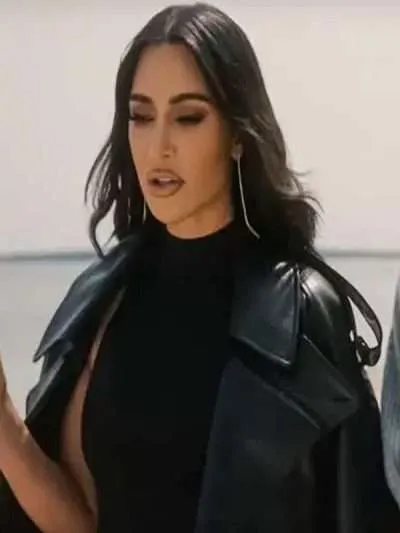 American Horror Story S12 Kim Kardashian Cropped Leather Jacket