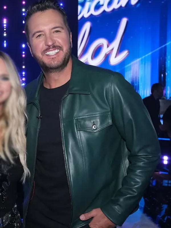 American Idol S23 Luke Bryan Green Leather Jacket