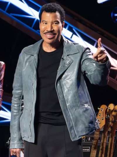 American Idol S23 Lionel Richie Blue Leather Jacket