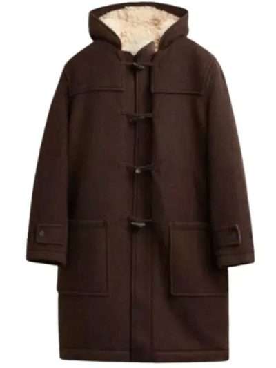 North of North Siaja Brown Shearling Wool Coat