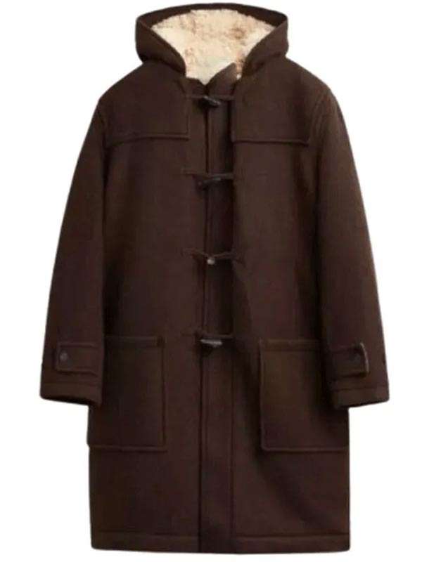 North of North Siaja Brown Shearling Wool Coat