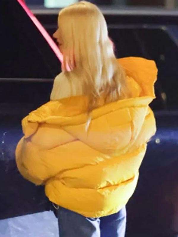 Anya Taylor-Joy Street Style Yellow Puffer Jacket