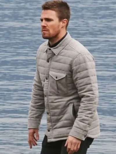 Oliver Queen Arrow S04 Grey Jacket