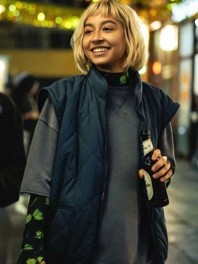 Krank: Berlin 2025 Olivia Kropf Blue Quilted Vest