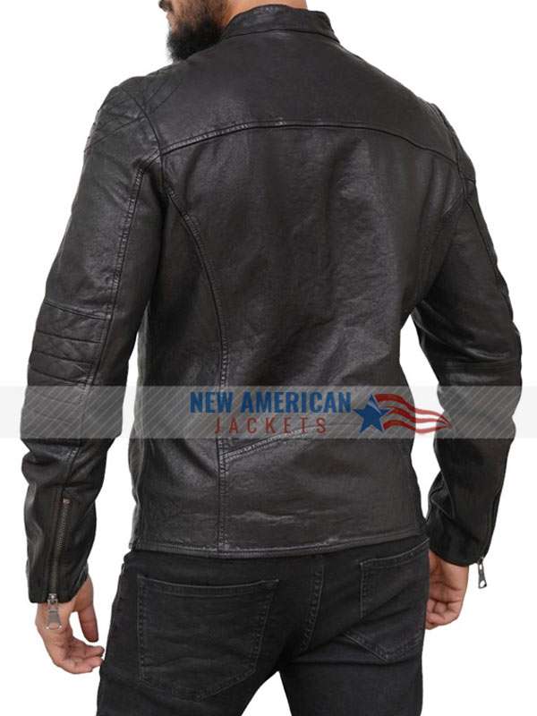 Black Quilted Leather Jacket