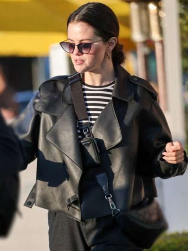 Black Friday Selena Gomez Black Leather Jacket
