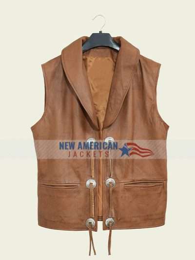 Bonanza S02 Ben Cartwright Brown Leather Vest