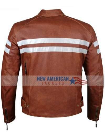 Men Cafe Racer Brown Cowhide Leather Jacket