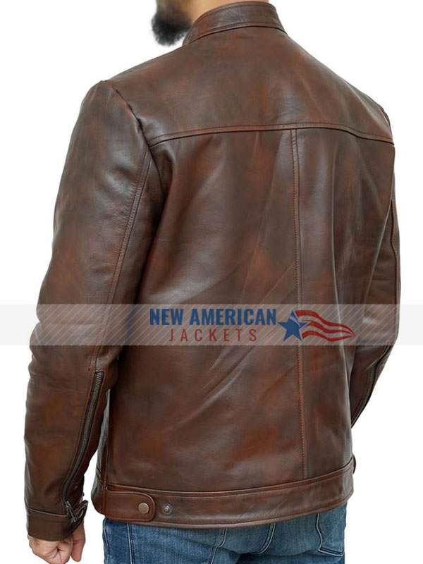 Men Brown Biker Leather Jacket