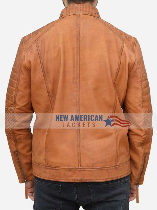 Cafe Racer Distressed Brown Motorcycle Leather Jacket