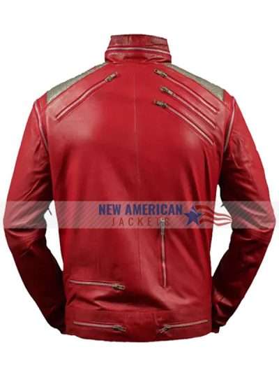 Men Cafe Racer Red Leather Jacket