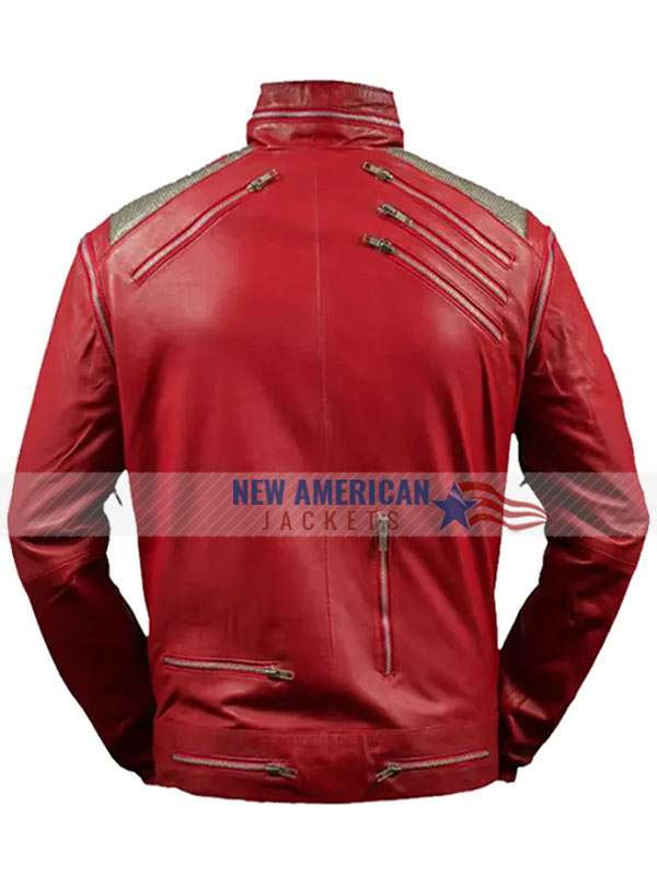 Men Cafe Racer Red Leather Jacket